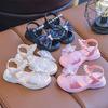 Sandalias de Niña Verano Zapatos de Princesa con Velcro de Suela Blanda para Niños Lazo Pequeño, Mediano, Grande Verano para Niñas
