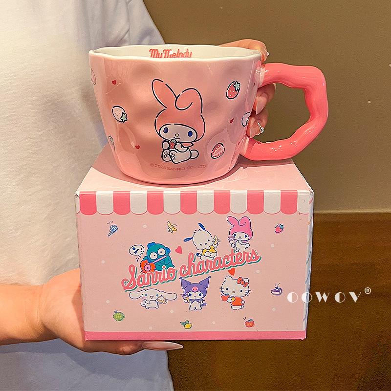 Sanrio Hello Kitty Ceramic Mug Large Capacity Couple Water Mug Girls High Value Coffee Mug Birthday Gift 530ml