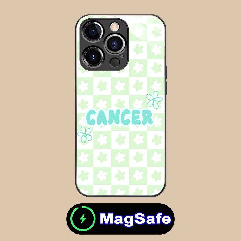 Zodiac Sign Cancer Mobile Phone Case for iPhone 17 16 15 14 13 12 11 Pro Max Plus Mini MagSafe Glass Colour Cover Pretty Luxury