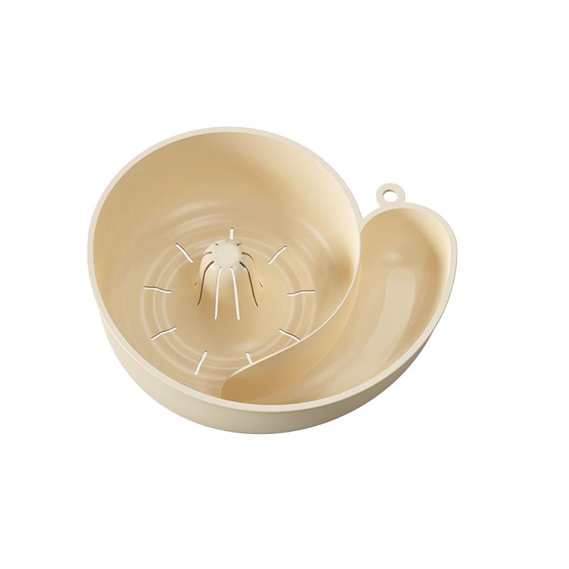 

2-In-1 Snail Shape Drain Automatic Cleaning Basket Fruit Plate Filter Household Food Grade Fruit Washing Kitchens Accessories
