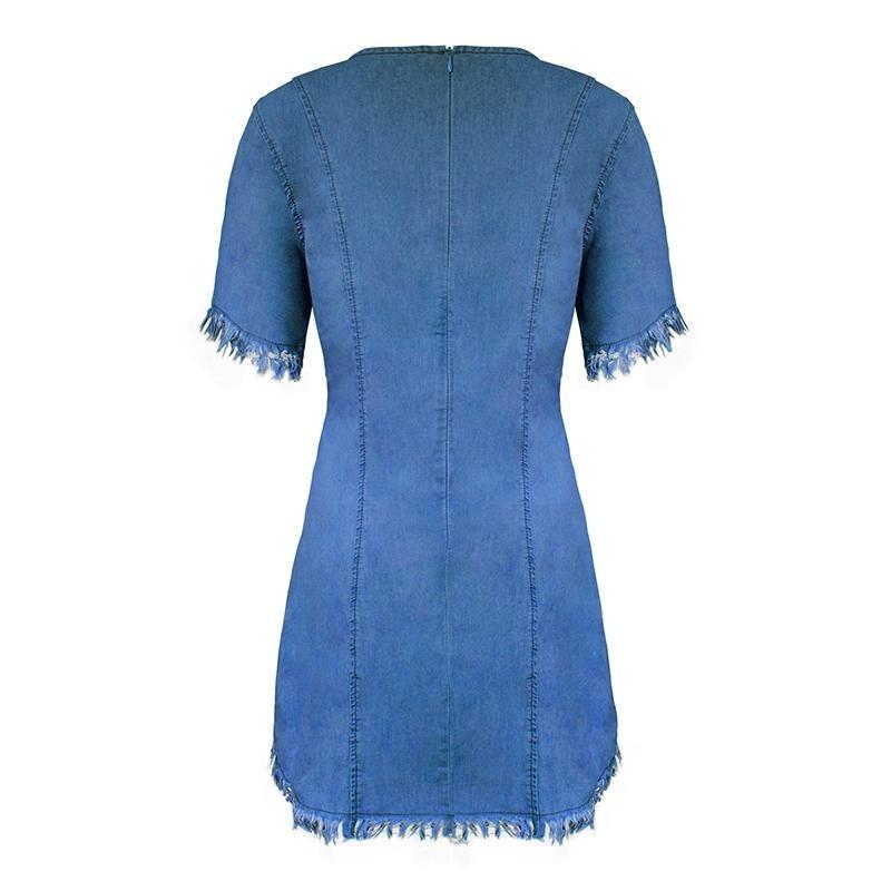 Denim Dress Women Elegant Summer Dress Sexy Casual Party Jeans Dress