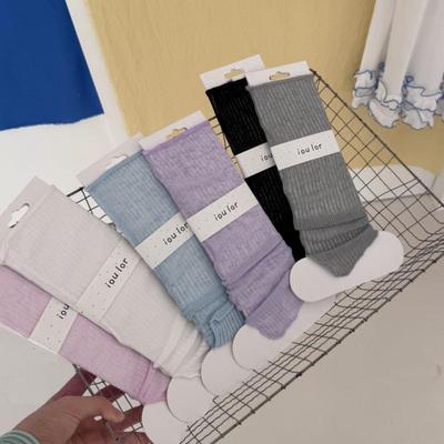 Summer Women Leg Warmers Thin Breathable Solid Color Leg Cover Japanese Foot-Stepping Leg Warmers Foot Cover Medium Tube Socks