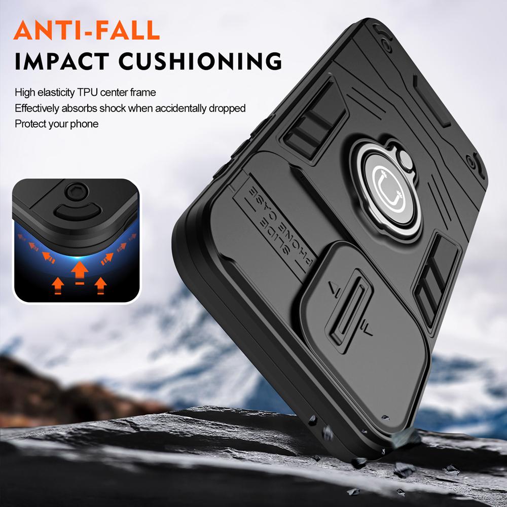 KEYSION Shockproof Armor Case for Motorola Edge 60 Pro 5G Camera Protection Ring Stand Phone Back Cover for MOTO Edge 60 Pro 5G