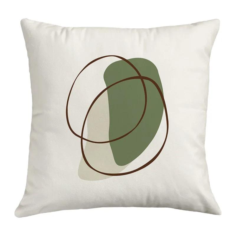 Simple Plant Pattern Decoration Home Small Fresh Fashion Pillowcase Decorative Pillowcase Cushion Cartoon Square