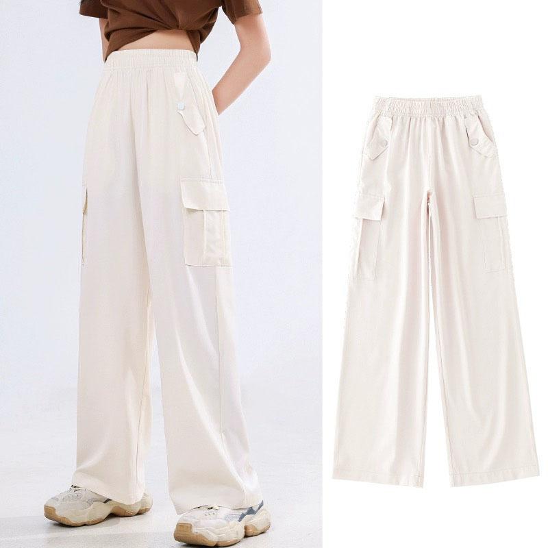 Pantaloni lungi pentru fete de vară largi, stil simplu, haine pentru adolescenți, haine de lounge