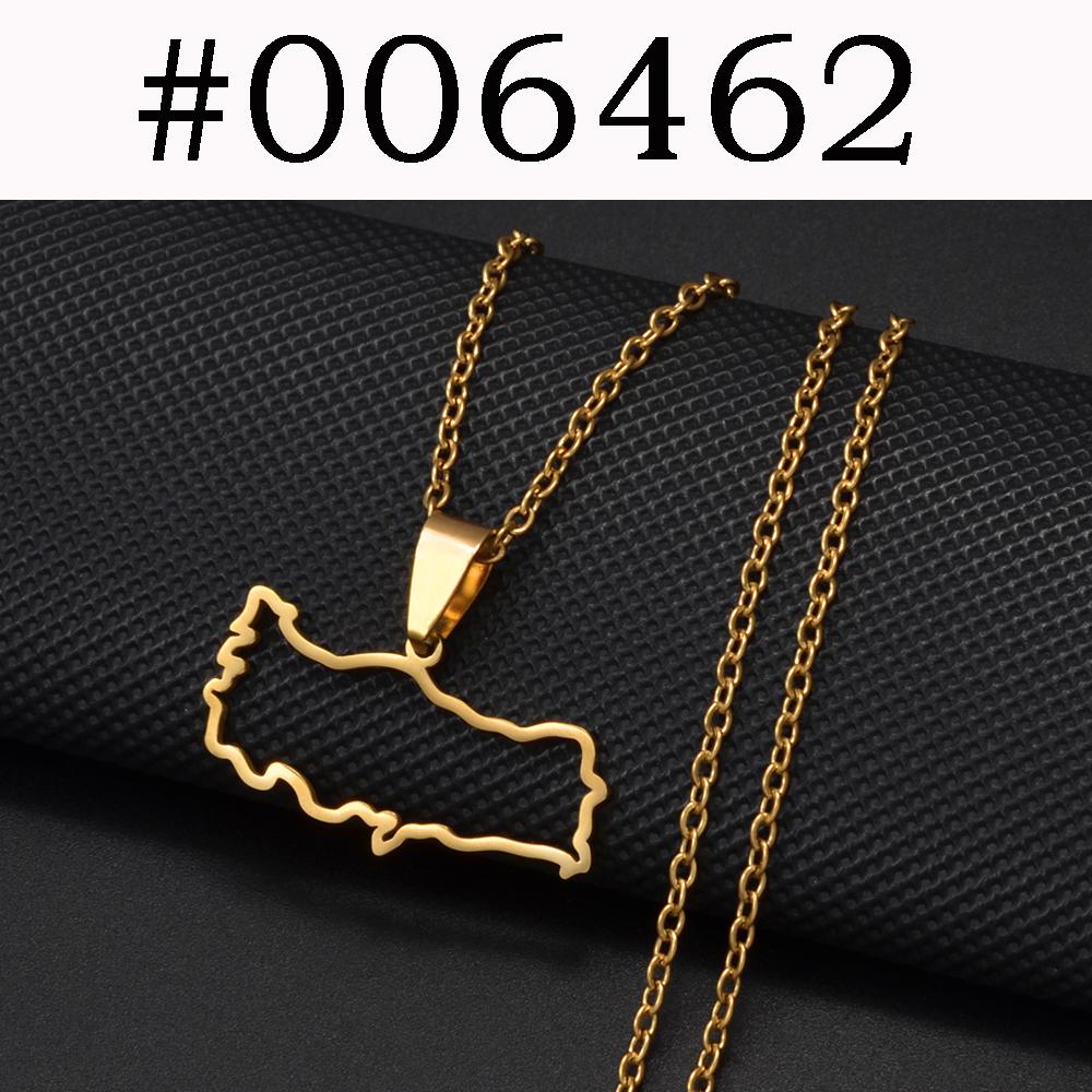 Anniyo Turkiye Map Pendant Necklaces for Women Girls Metal Stainless Steel Turkish Turkey Jewelry #006562 60cm or 23.6 Inches