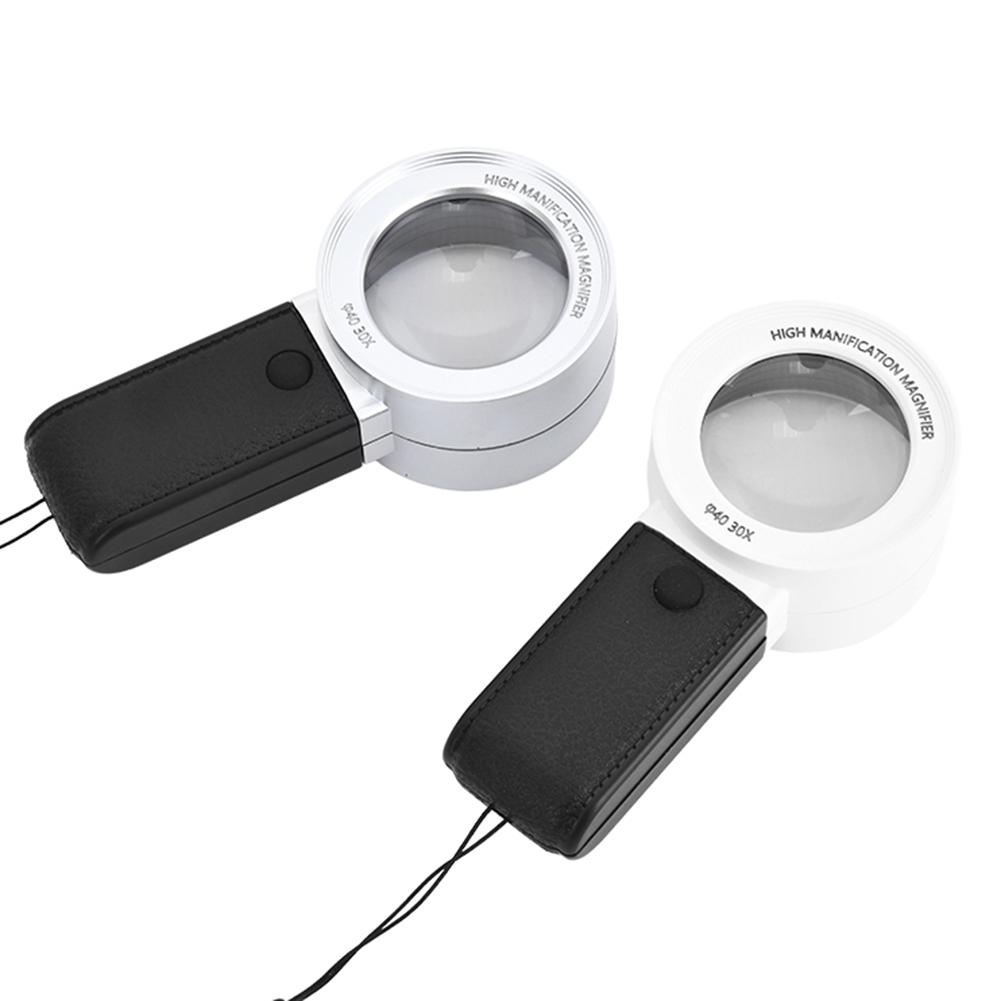 Reading Inspection Illuminated Magnifier w/ 4LED Handheld Magnifying Loupe Lens
