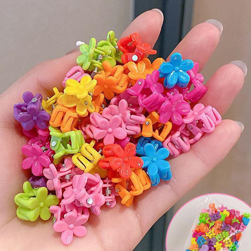 100PCS Colored Children Hair Clip Sweet Hairpin Cute Princess Girl Hair Accessories Non Damaging Hair Accessories Headband Clip