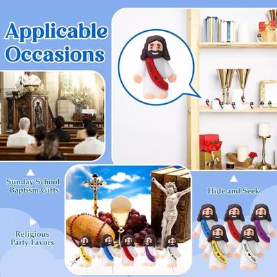 10pcs With Letters Christmas Jesus Ornaments Jesus Decoration Christmas Ornaments Mini Jesus Figures Jesus Stuffers