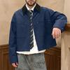 INCERUN Men Lapel Neck Long Sleeve Zipper Stitching Casual Cargo Jackets Coats