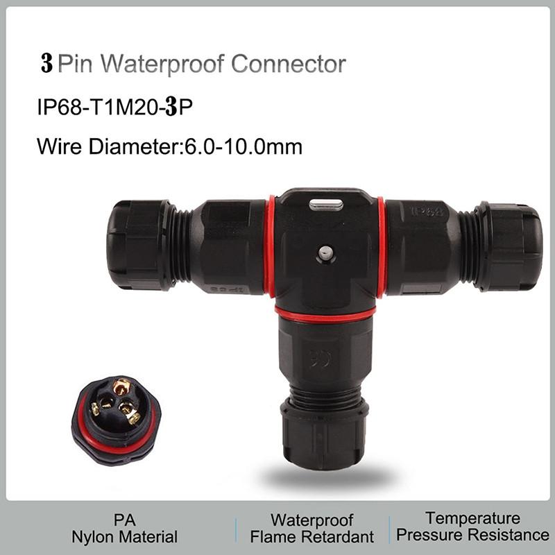 

Т-подібний 3-контактний водонепроникний кабельний з єднувач Електрична клема Провідний кабельний з єднувач Зовнішня підводна клемна колодка