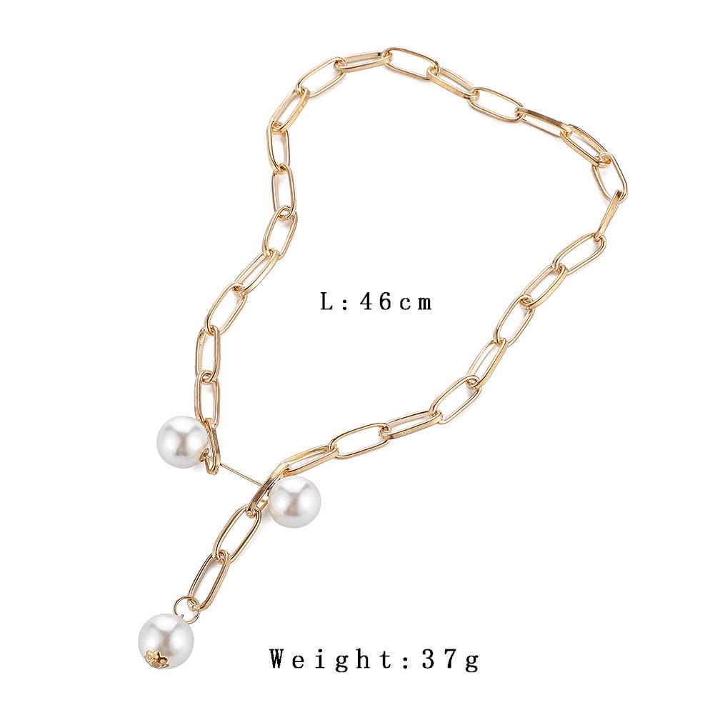Women's Necklace All-match Adjustable Pearl Brooch Style Pendant Necklace