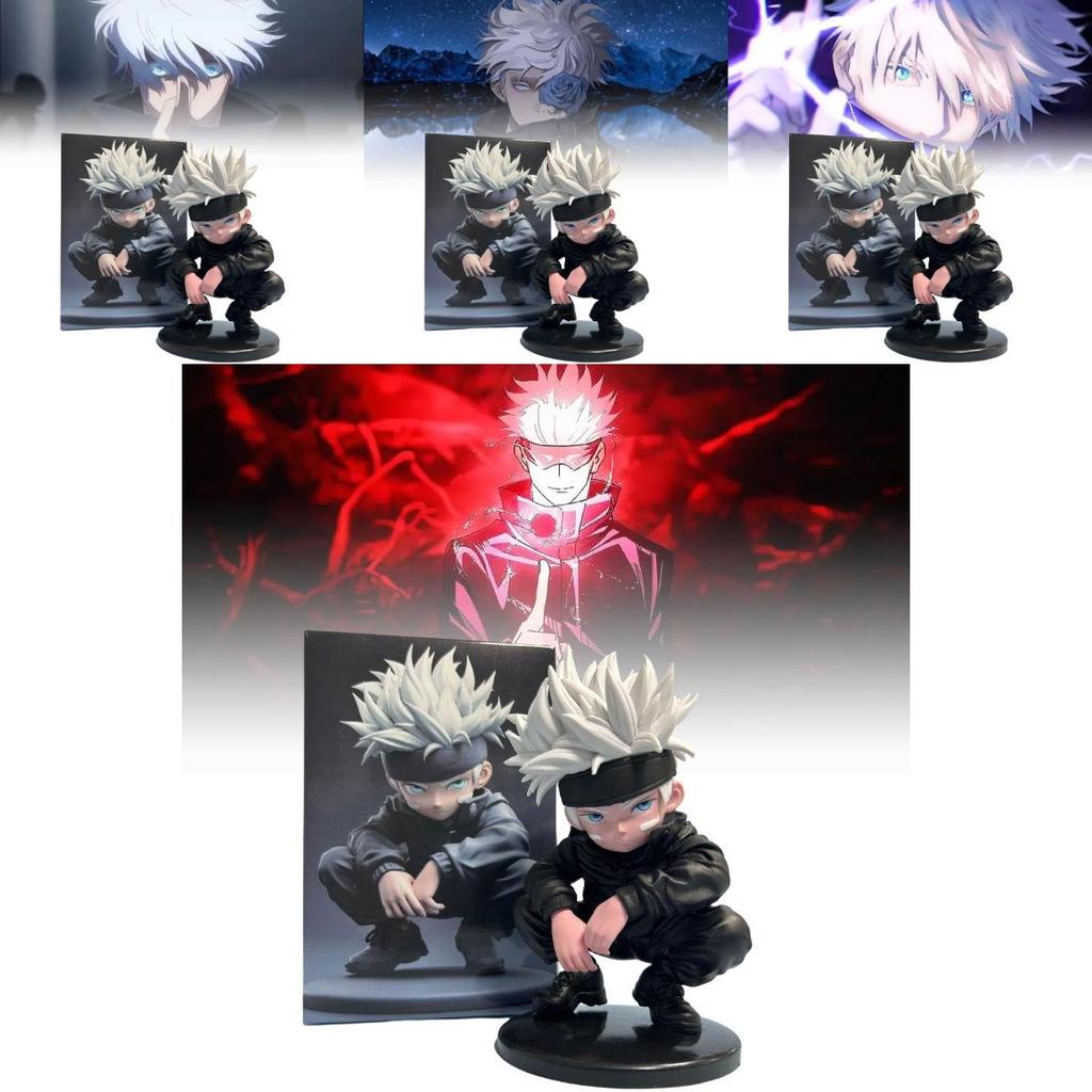Adorable Sitting Gojo Satoru Pvc Figure 16cm Quality Anime Jujutsu Kaisen Decor