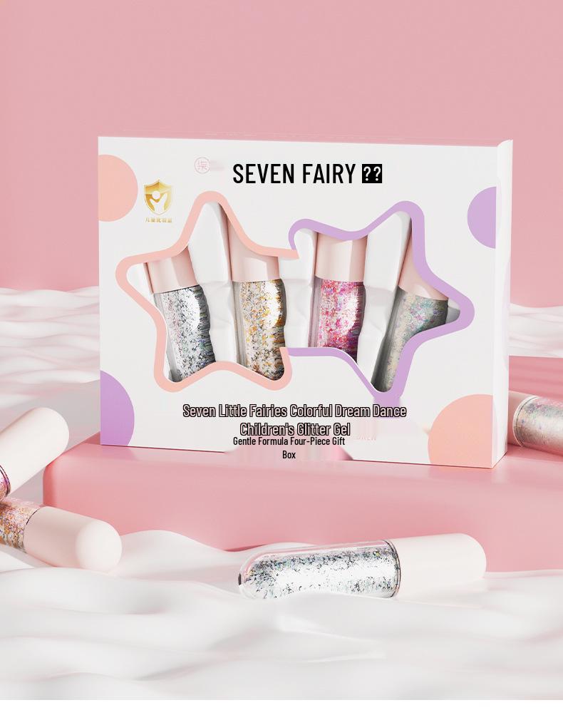 Seven Little Fairies Glitter Gel Eyeshadow for Kids – No Glue, Shimmer for Stage Performance