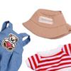 3 Pieces Mini 6 Inch Doll Clothes Overalls Set Striped Accessories Clothing Girl