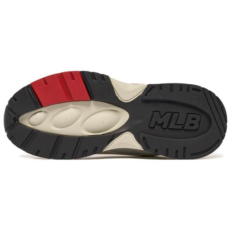 New MLB Big Ball Chunky Anti Slip Wear Resistant Low Top Chunky Sneakers Unisex Beige Purple 3ASHC311N-07INS