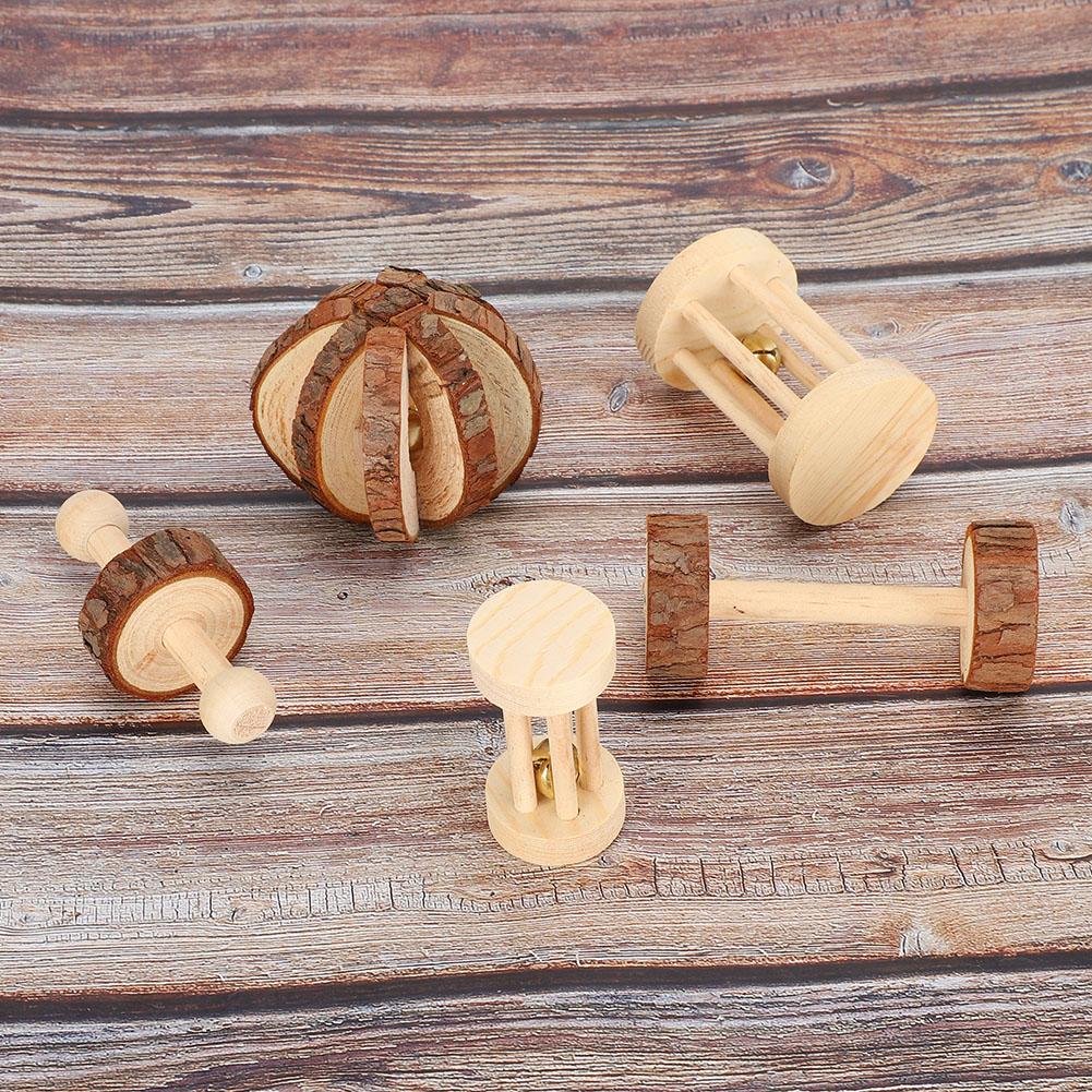 5Pcs Set Small Pet Hamster Wooden Safety Playing Toy Molar Teeth for Rabbit Guinea Pig