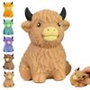 Vaca das Terras Altas com Glitter Bola Anti-Stress Squishy de Subida Lenta Brinquedo de Apertar Fofo Macio Fidget Sensorial Brinquedo para Alívio da Ansiedade