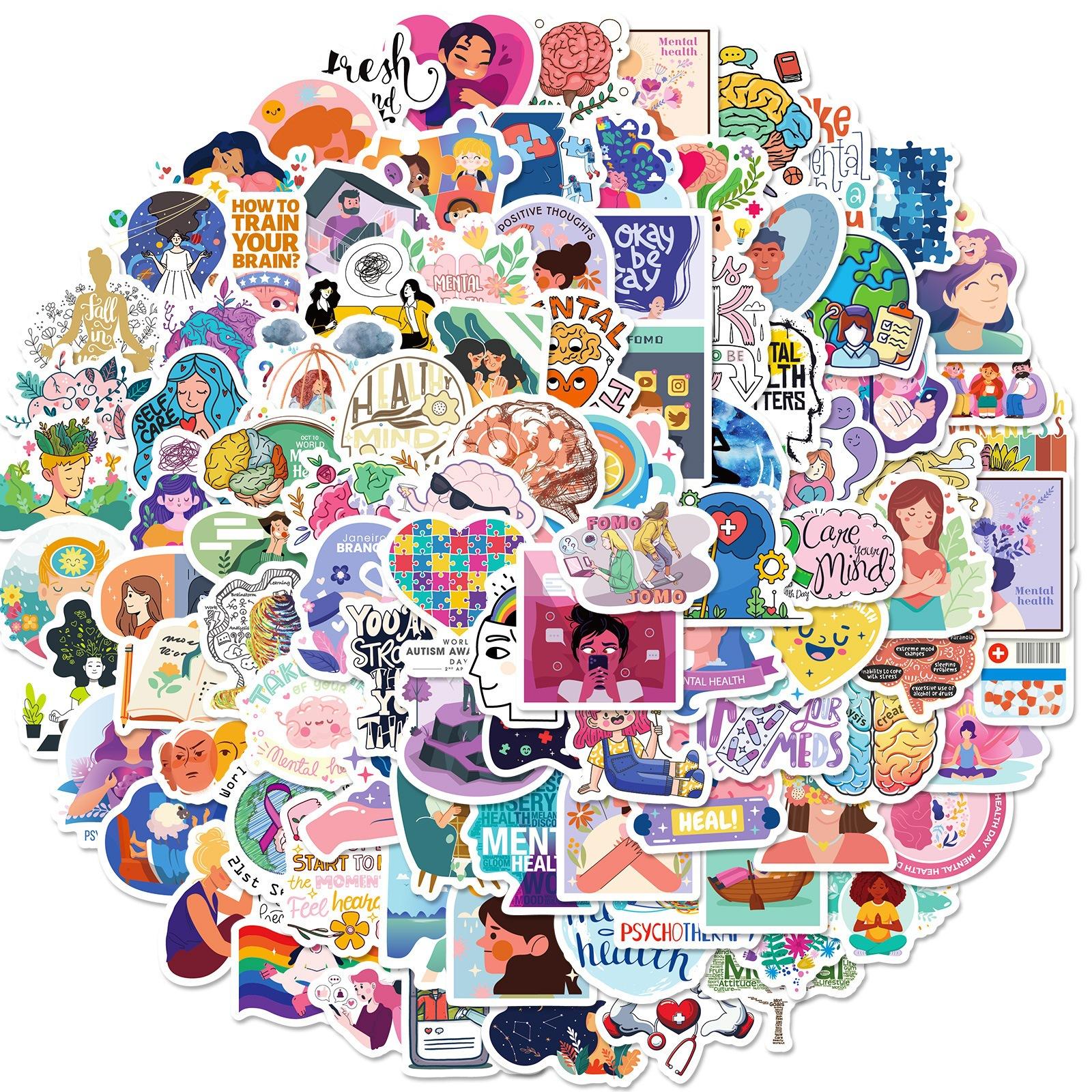

100 Наклейки на тему психического здоровья девочек, водонепроницаемые стикеры из полипропилена, сделай сам, наклейки для планшета, ноутбука