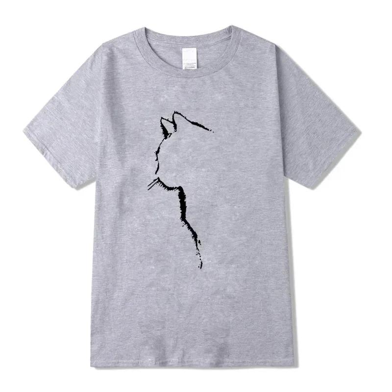 Men's T-shirt Top Quality 100% Cotton Short Sleeve Cool Cat Print Casual Loose Men T Shirt O-neck T-shirt Men Tee Shirts