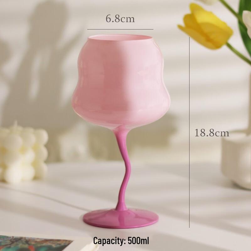 

Набор бокалов для вина с цветными хрустальными витыми элементами