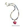 Red Love Coloured Glaze Bead Necklace Hawaii Beach Necklace Suitable for Ladies