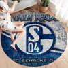 FC Schalke 04 Custom Name Round Area Rug,Carpet Rug for Living Room Bedroom Sofa Playroom Decor,Non-slip Floor Mat