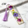 Unique Gift for Friends Dried Flower Resin Bookmarks with Tassels, Double-Sided Magnetic Durable Page Markers Book Lovers Friends, Pretty and Increase