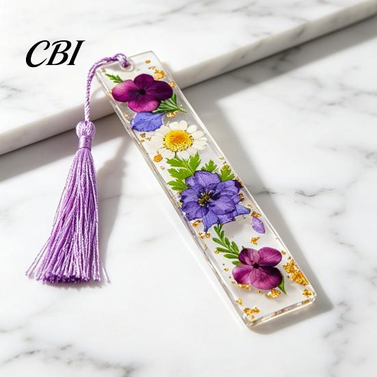 Unique Gift for Friends Dried Flower Resin Bookmarks with Tassels, Double-Sided Magnetic Durable Page Markers Book Lovers Friends, Pretty and Increase
