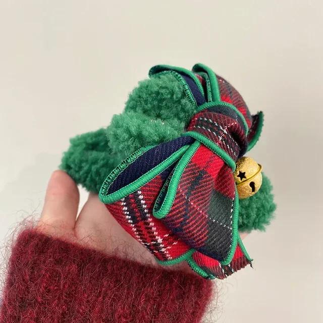 Christmas Creative Gifts Bell Bow Plush Grip Clip Autumn and Winter Large Shark Fashion Headwear Accessories Women Fashion Gifts