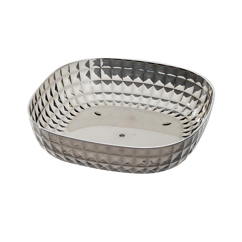 Light Luxury Transparent Fruit Tray Home Living Room Snacks Dried Fruit Tray High-value Candy Tray Simple and Deepen Plastic Tray