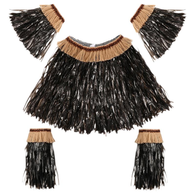 Hawaiian Grass Skirts for Hula Hawaiian Costumes Party Adults Straw Outfits Kids Ladies Dress Up Hawaii Festive Party Supplies