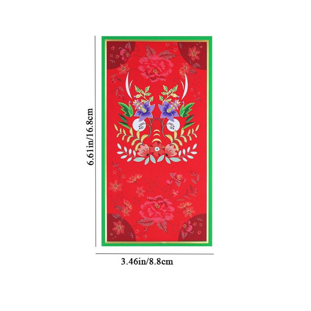 6Pcs Paper Traditional Red Pocket Cartoon Celebrating Red Packets Lucky Money Packets Birthday