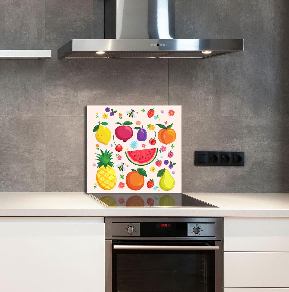 PANEL DE VIDRIO PARA COCINA 65x60 Frutas