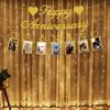 Happy Anniversary Party Decorations - Banner and Photo Banner for Wedding Party Decor