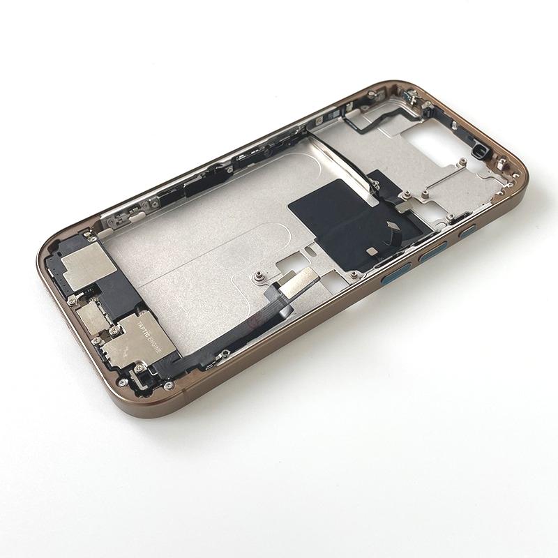 Pro iPhone 16 Pro Celý kryt Střední rám Rámeček S flex kabelem hlasitosti a napájení Boční tlačítka Šasi Náhradní díly