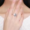 Exquisite Silver Fishtail Zirconia Open Ring - Luxury Adjustable Women's Jewelry
