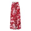 Damen Sommerhose mit weitem Bein, hoher Taille, fließende Taschen, modisch, lässig, lässig, Bohemian-Stil, bedruckt, Strandhose