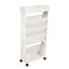 5 Tier Movable Bookshelf Removable Bookcase Rotatable Multilayer Mobile Bookshelf for Bedroom Dormit