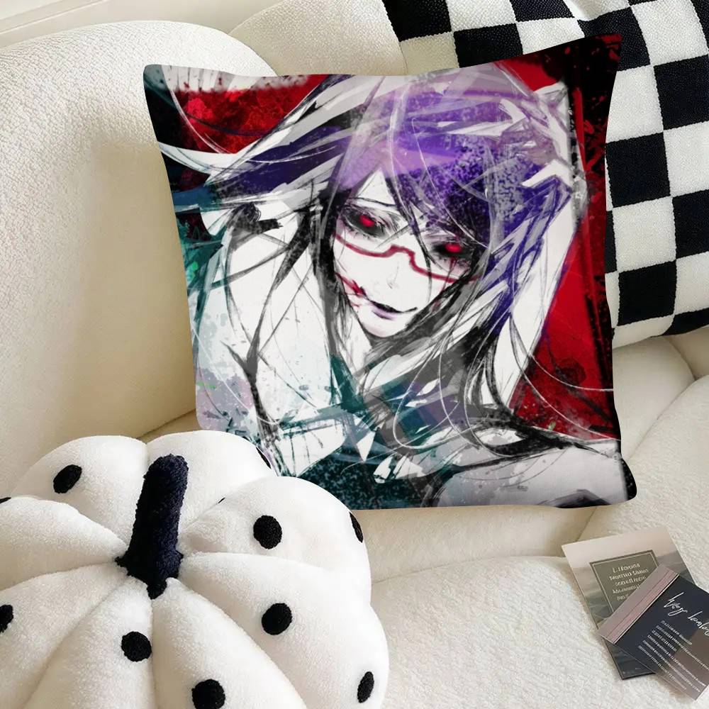 Colorful Ink Wash Anime Tokyo Ghoul Pillow Case Square Pillow Bedroom Sofa Leisure Comfort Cushion Car Home Decoration