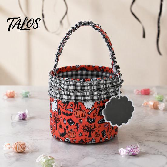 Großer Süßigkeitenhalter Halloween Kürbis Geist Leckerbissen Tasche, Niedlicher Korb mit Spitzenhenkel für Tragbaren Geschenkkorb Kinder, Gruselige Tasche Süßes oder Saures