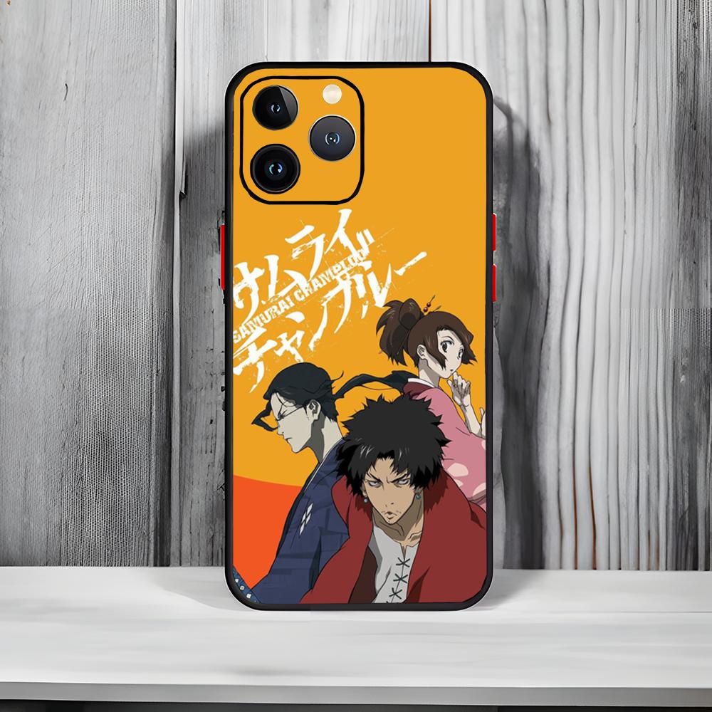 Stylish Edo Anime S-Samurai Champloo Phone Case Black Matte Thin Phone Case For iPhone17 16 15 14 13 ProMax
