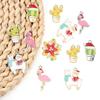 10pcs/Lot Alloy Christmas Enamel Charms Christmas Charms Pendants Flower Bird Cactus Pendants For DIY Jewelry Making Necklace