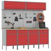 Workshop Cabinet Set with Drawers and Storage 10 pcs Red