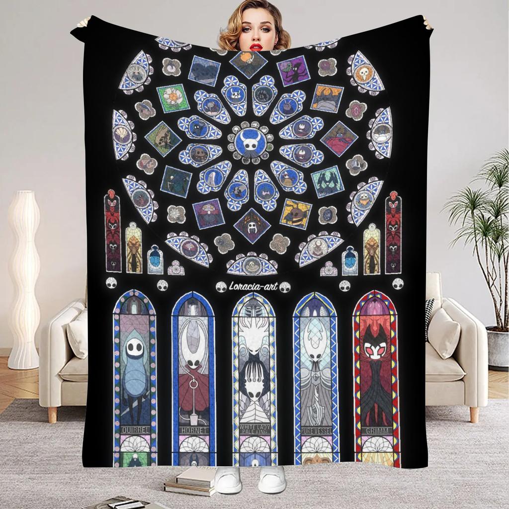 Hollow Knight Blanket Cartoon Game Printed Flannel Blanket for Home Living Room Bedroom Decor New Year Christmas Gift for Fans