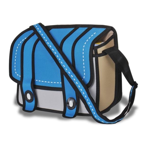 2D kreslený styl kreslená taška modrá