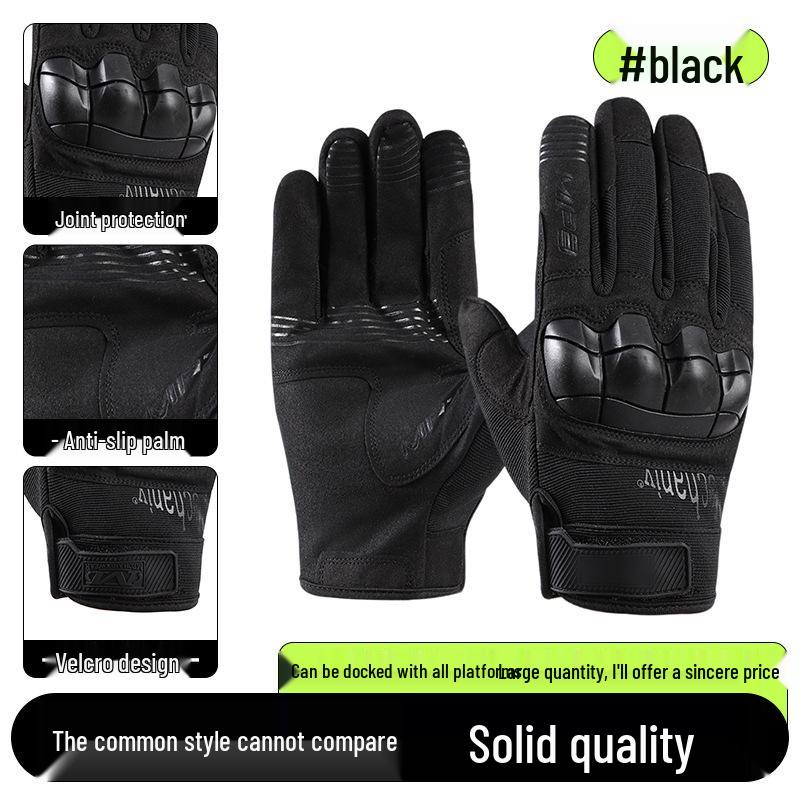 Men's Full-Finger Outdoor Tactical Gloves - Cut-Resistant, Wear-Resistant for Motorcycle Riding & Combat