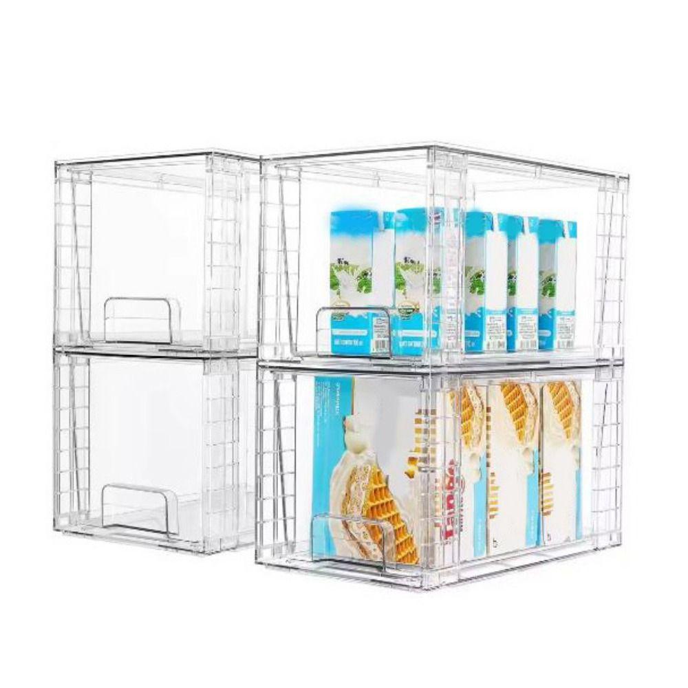 1/2pcs Transparent Stackable Storage Drawers 12 Inch Acrylic Drawer Organizers Kitchen