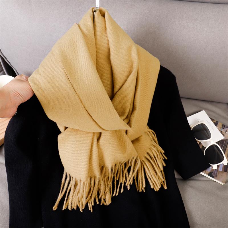 New 29 Color Winter Scarf For Women Long Warm Cashmere Scarves Solid Lady Shawl Wrap Hijab Female Pashmina Bandana Head Scarfs