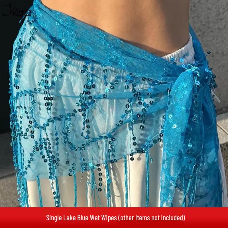 Trendig Paljetttofs Höftscarf - Mångsidigt Midjeaccessoar för Jazz- & Streetdans